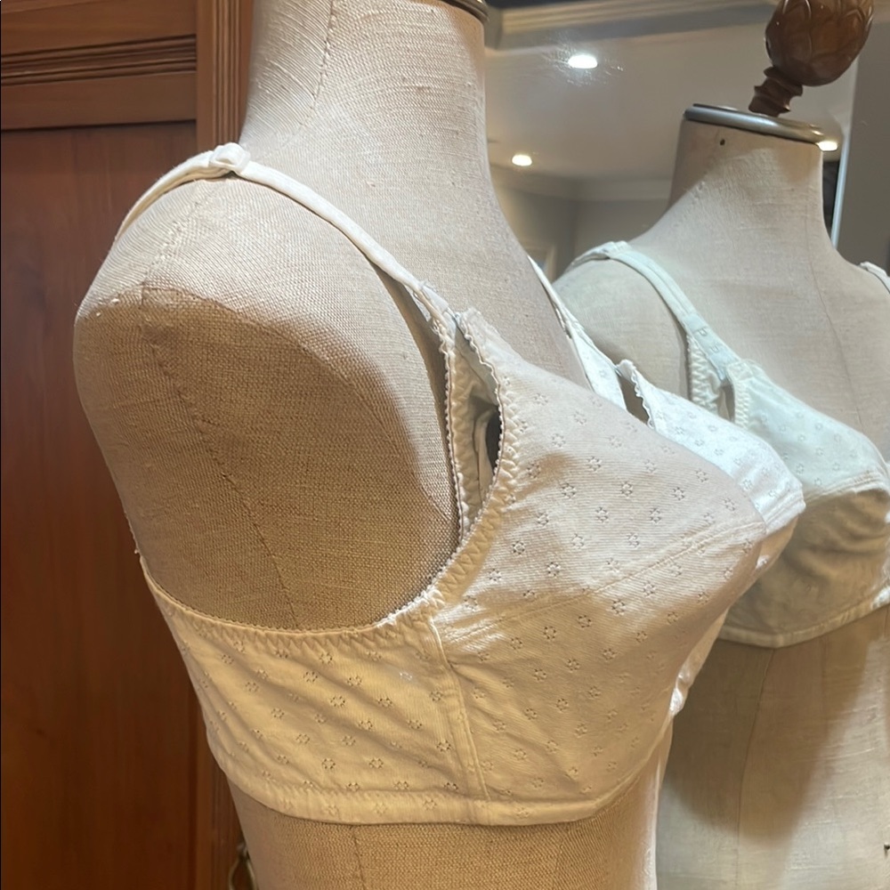 Vintage Love Pats White nursing bra cotton adjust easy open breast-feeding 36D - Picture 5 of 12